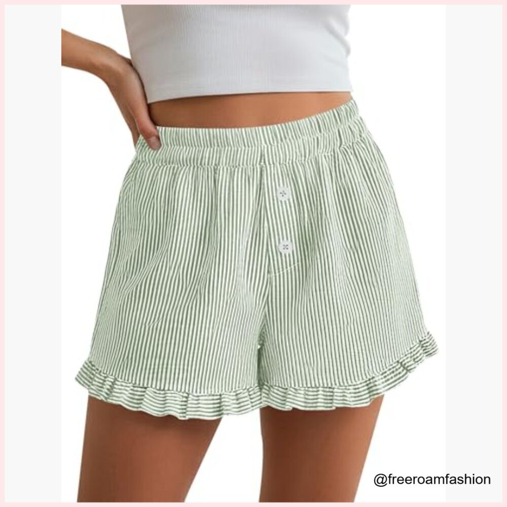 Women's Boxer Shorts Pajama Bottoms Pockets Lounge Sleep Summer - Picture 2 of 7